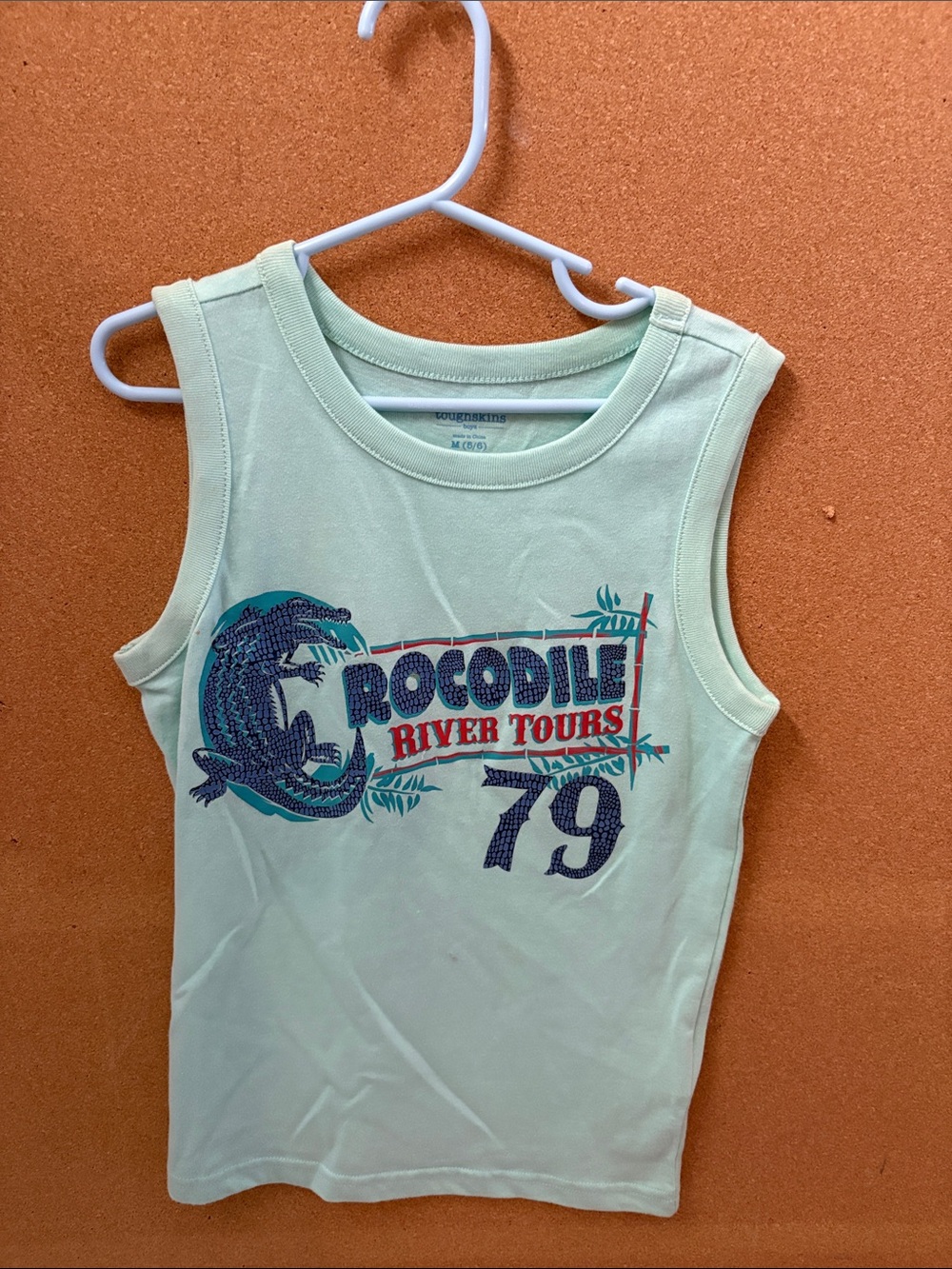 Toughskins Mint Green Crocodile River Tours Tank Top